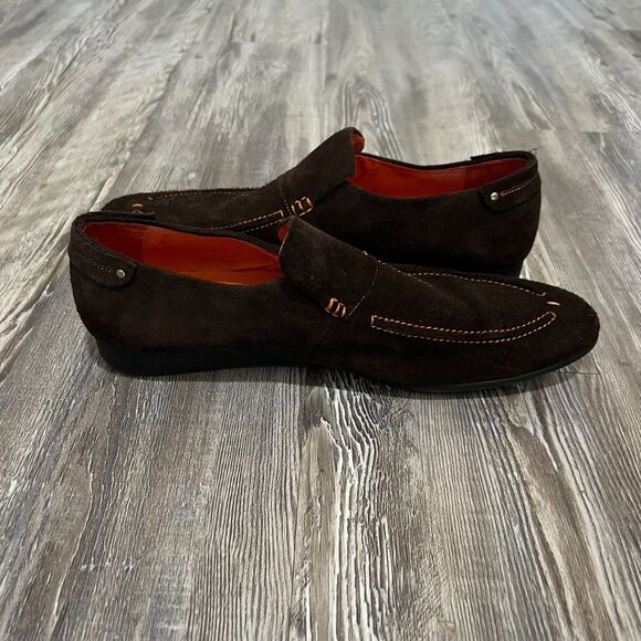 Magnanni Dark Brown Suede Monk Strap Loafers 9.5 - Picture 11 of 15